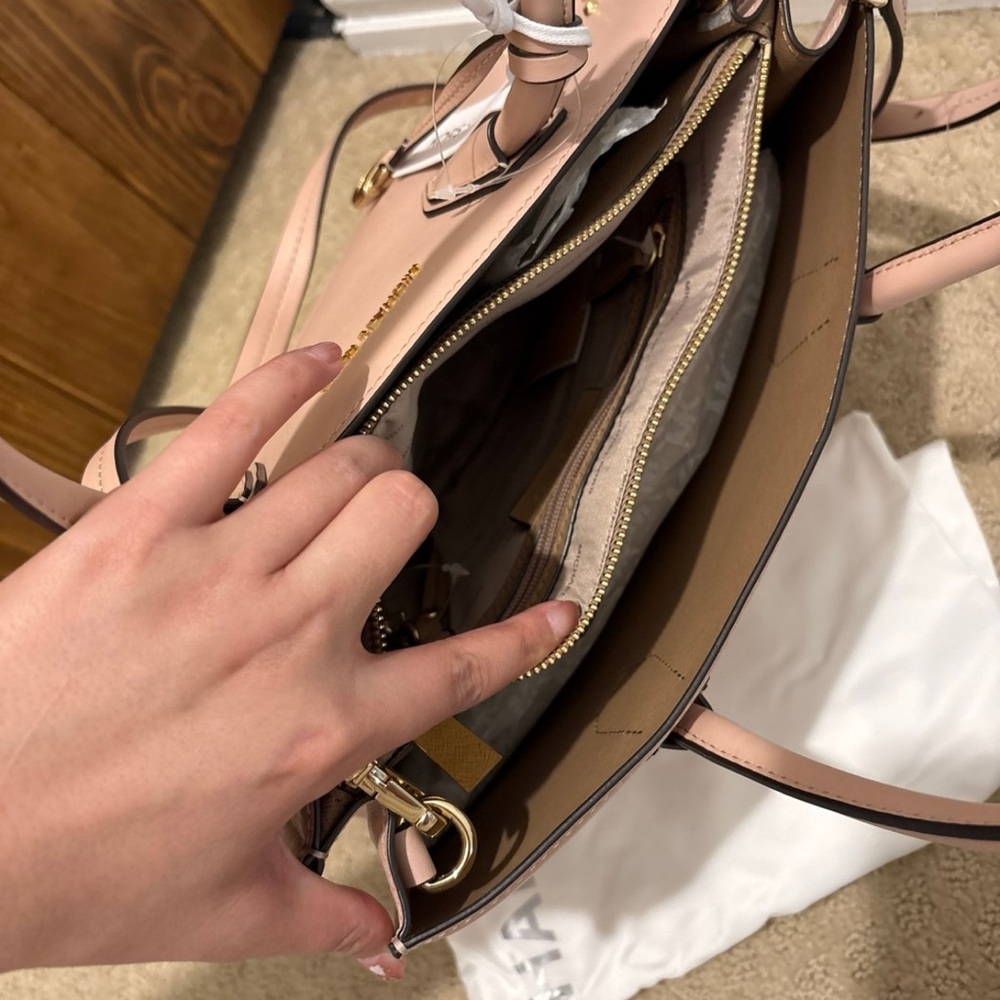 Michael Kors Blush Pink Studded Satchel - Picture 6 of 7